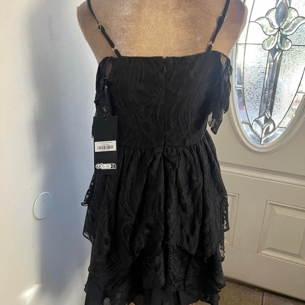 Killstar haunted. union black lace mini dress off shoulder romantic large - Picture 5 of 6